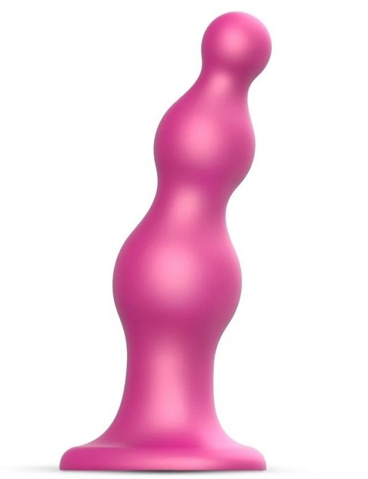 Розовая насадка Strap-On-Me Dildo Plug Beads size S - Strap-on-me - купить с доставкой в Северске