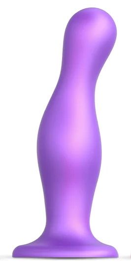 Фиолетовая насадка Strap-On-Me Dildo Plug Curvy size L - Strap-on-me - купить с доставкой в Северске