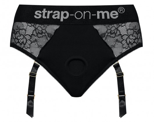 Черные трусики для насадок Diva Lingerie Harness - size S - Strap-on-me - купить с доставкой в Северске