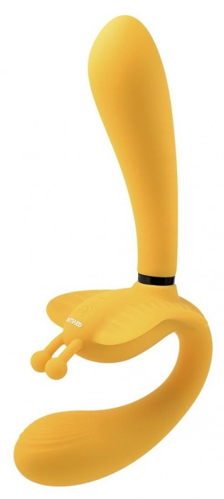Желтый безремневой вибрострапон The Monarch - 23 см. - Evolved - купить с доставкой в Северске