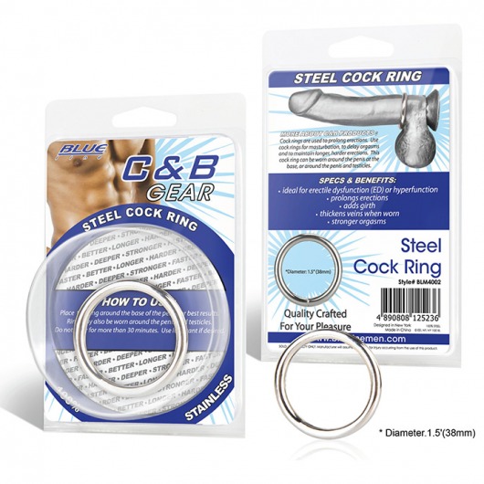 Стальное эрекционное кольцо STEEL COCK RING - 4.5 см. - BlueLine - в Северске купить с доставкой