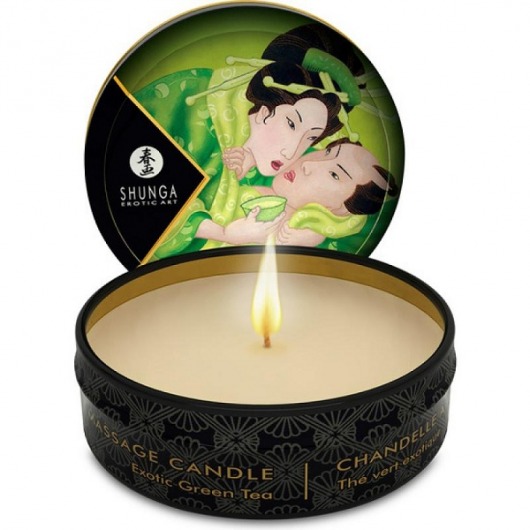 Массажная свеча Exotic Green Tea с ароматом зелёного чая - 30 мл. - Shunga - купить с доставкой в Северске