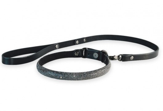 Эффектный сверкающий ошейник с поводком  Гламур - Sitabella - купить с доставкой в Северске
