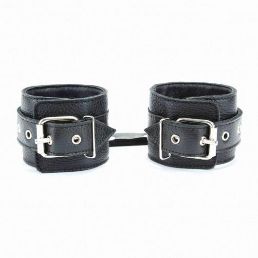 Чёрные кожаные оковы с клепками - БДСМ Арсенал - купить с доставкой в Северске