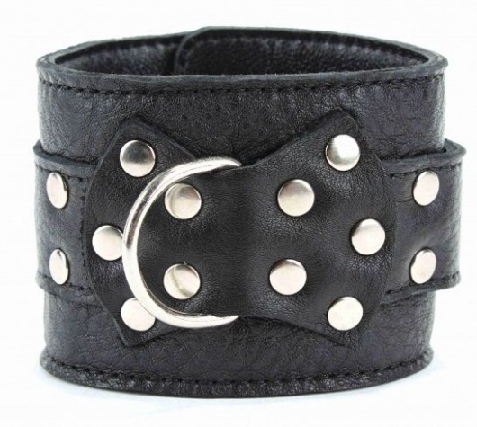 Чёрные наручники  из кожи с пряжкой - БДСМ Арсенал - купить с доставкой в Северске