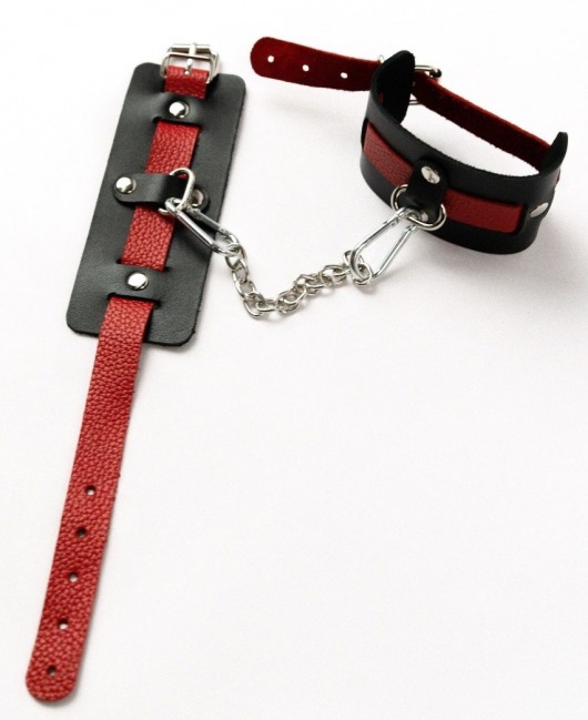Черные оковы с красным декором и заклепками - Crazy Handmade - купить с доставкой в Северске