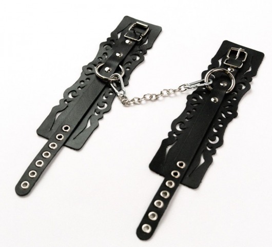 Узорчатые кожаные оковы с регулируемыми ремешками - Crazy Handmade - купить с доставкой в Северске