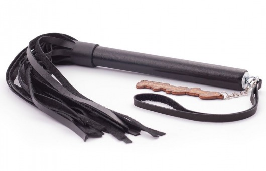 Черная кожаная плеть  Индиго  - 50 см. - Crazy Handmade - купить с доставкой в Северске