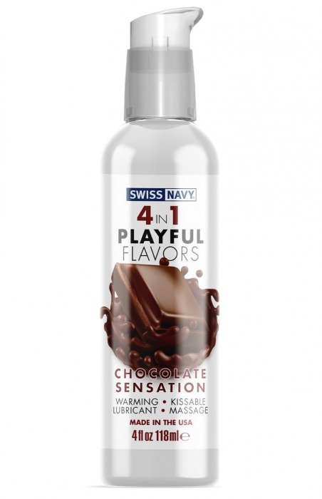 Массажный гель 4-в-1 Chocolate Sensation с ароматом шоколада - 118 мл. - Swiss navy - купить с доставкой в Северске