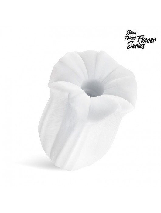 Белый нереалистичный мастурбатор в форме бутона цветка Datura - 1137 - в Северске купить с доставкой