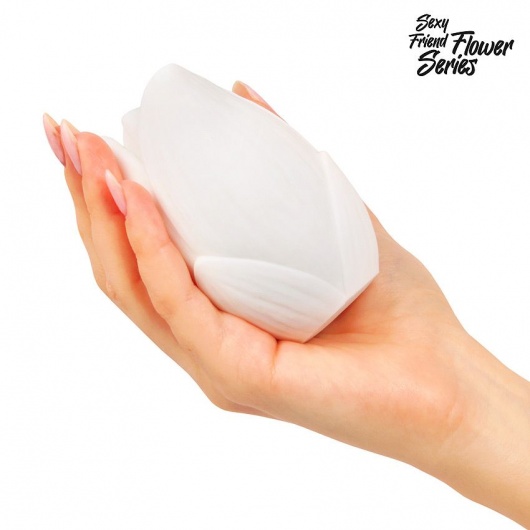 Белый нереалистичный мастурбатор в форме бутона цветка Lotus - 1137 - в Северске купить с доставкой