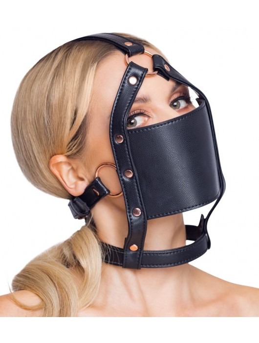 Черный намордник с кляпом-шаром Head Harness With A Gag - Orion - купить с доставкой в Северске