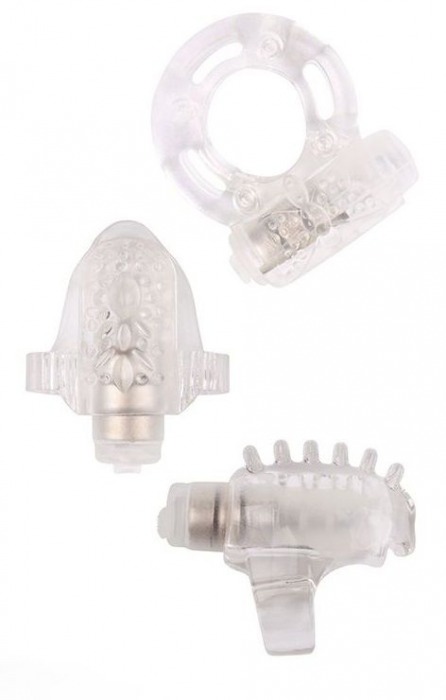 Набор из 3 прозрачных эрекционных колец с вибрацией Teasers Ring Kit - Chisa - в Северске купить с доставкой
