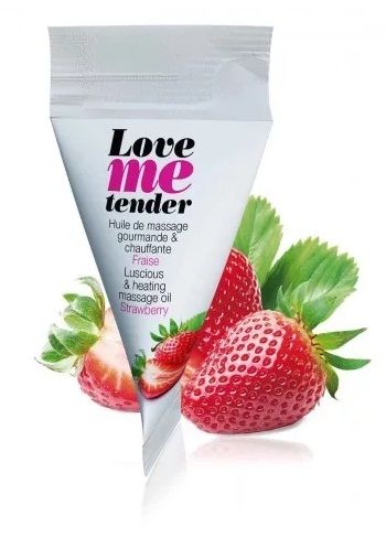 Съедобное согревающее массажное масло Love Me Tender Strawberry с ароматом клубники - 10 мл. - Love to Love - купить с доставкой в Северске