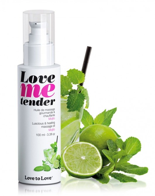 Съедобное согревающее массажное масло Love Me Tender Mojito с ароматом мохито - 100 мл. - Love to Love - купить с доставкой в Северске