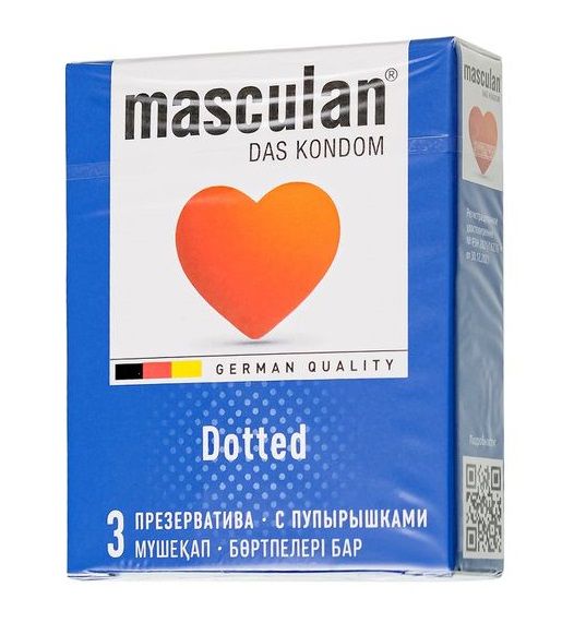 Презервативы с пупырышками Masculan Dotted - 3 шт. - Masculan - купить с доставкой в Северске