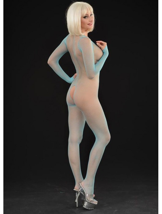 Женский кэтсьюит из мелкой сетки с глубоким вырезом - La Blinque купить с доставкой