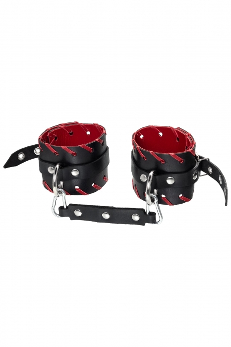 Черно-красные оковы из натуральной кожи - Pecado - купить с доставкой в Северске