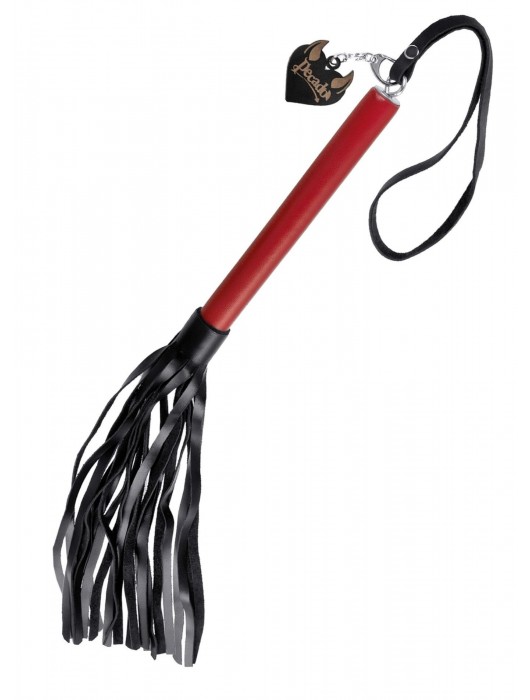 Черно-красная кожаная плеть - 50 см. - Pecado - купить с доставкой в Северске