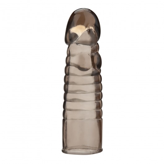Дымчатая насадка-удлинитель Ribbed Realistic Penis Enhancing Sleeve Extension - 15,2 см. - BlueLine - в Северске купить с доставкой
