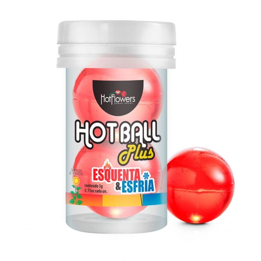 Лубрикант на масляной основе Hot Ball Plus с охлаждающе-разогревающим эффектом (2 шарика по 3 гр.) - HotFlowers - купить с доставкой в Северске