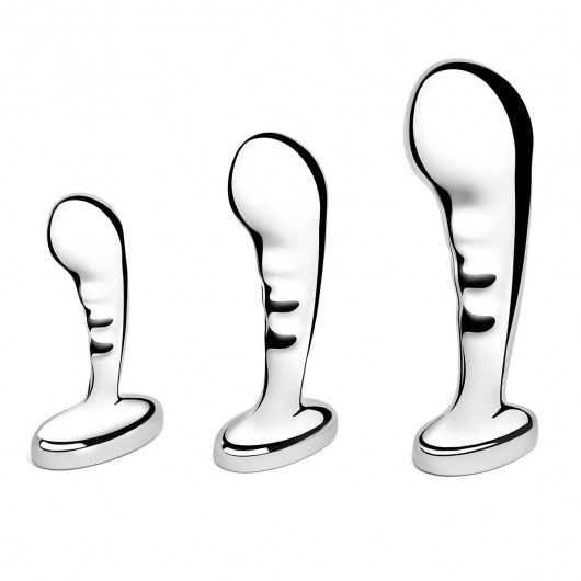 Набор из 3 стальных стимуляторов простаты Stainless Steel P-spot Training Set - b-Vibe - в Северске купить с доставкой
