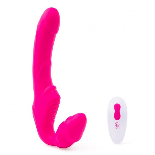 Розовый безремневой страпон на радиоуправлении Strapless Together - 22 см. - Together Toy - купить с доставкой в Северске