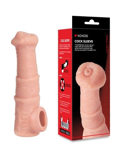 Телесная фантазийная насадка на член Cock Sleeve Size M - KOKOS - в Северске купить с доставкой
