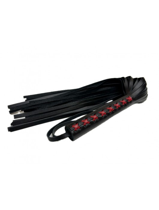 Кожаная плеть Sex Game с красным плетением на рукояти - 57 см. - БДСМ Арсенал - купить с доставкой в Северске