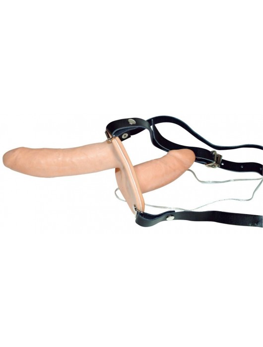 Телесный женский страпон с вагинальной пробкой Strap-On Duo - 15 см. - Orion - купить с доставкой в Северске