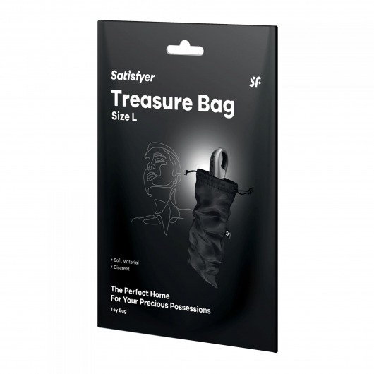 Черный мешочек для хранения игрушек Treasure Bag L - Satisfyer - купить с доставкой в Северске