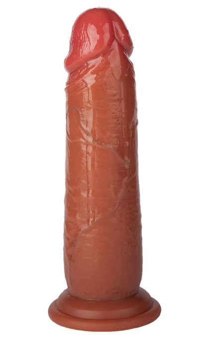 Реалистичный фаллоимитатор без мошонки из двухслойного силикона - 20 см. - Feelin