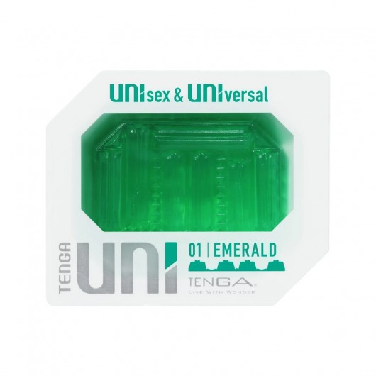 Зеленый мастурбатор-стимулятор Tenga Uni Emerald - Tenga - в Северске купить с доставкой