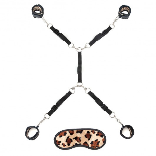Леопардовая фиксация на матрас для рук и ног Classic Bedspreader - Lux Fetish - купить с доставкой в Северске