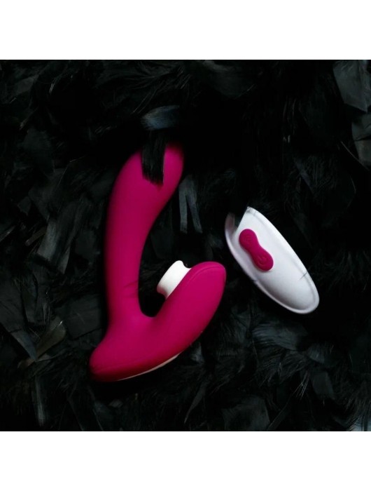 Бордовый вибратор для точки G с вакуум-волновой стимуляцией клитора Venus - HOT planet