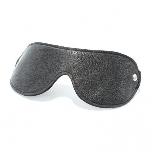 Черная кожаная маска на глаза - БДСМ Арсенал - купить с доставкой в Северске