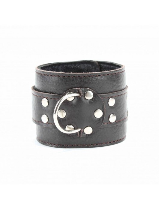 Коричневые оковы из мягкой кожи на металлической цепочке - БДСМ Арсенал - купить с доставкой в Северске