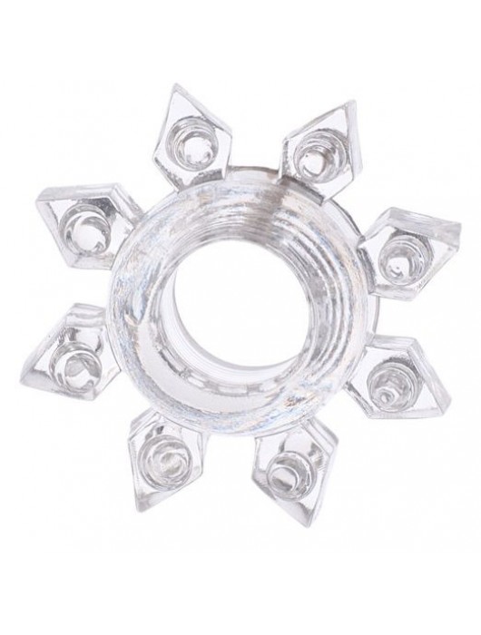 Прозрачное гелевое эрекционное кольцо-звезда - Toyfa Basic - в Северске купить с доставкой