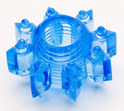 Голубая гелевая насадка-звезда - Toyfa Basic - в Северске купить с доставкой