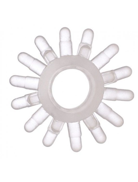 Прозрачное гелевое эрекционное кольцо с шипиками - Toyfa Basic - в Северске купить с доставкой