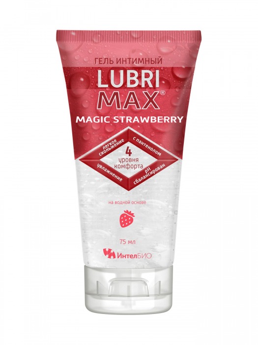 Интимный гель-смазка на водной основе Lubrimax Magic Strawberry - 75 мл. - ИнтелБИО - купить с доставкой в Северске