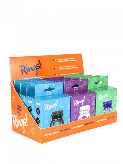 Бокс из 12 эрекционных колец Axle-pin - Lola Games - в Северске купить с доставкой