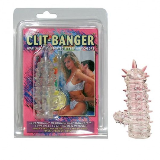 Прозрачная насадка с шипами и клиторальной шишечкой CLIT-BANGER SLEEVE IN CLEAR - Tonga - в Северске купить с доставкой