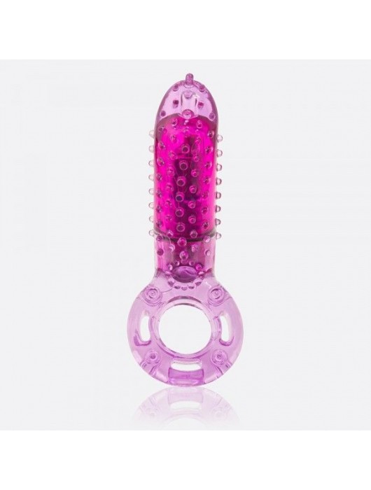 Фиолетовое эрекционное кольцо с вибрацией и пальчиком OYEAH PURPLE - Screaming O - в Северске купить с доставкой