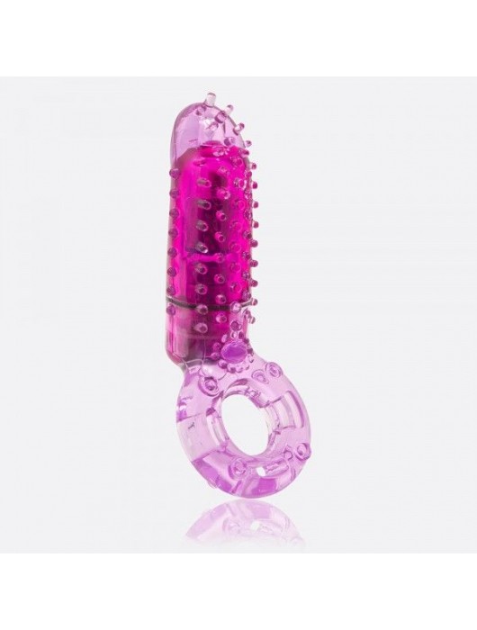 Фиолетовое эрекционное кольцо с вибрацией и пальчиком OYEAH PURPLE - Screaming O - в Северске купить с доставкой