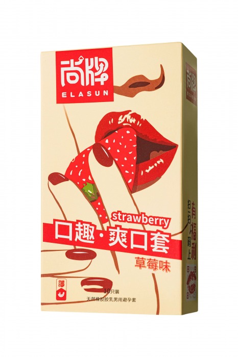 Презервативы Elasun Strawberry с аромато клубники - 10 шт. - Elasun - купить с доставкой в Северске