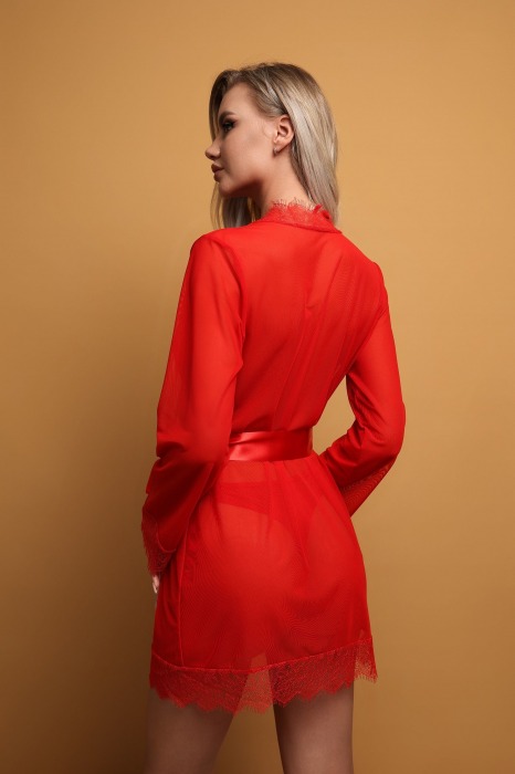 Красный пеньюар с кружевной отделкой - Le Frivole купить с доставкой