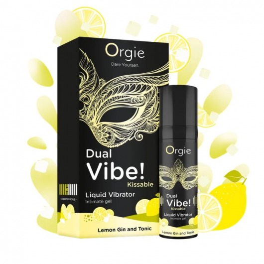 Съедобный жидкий вибратор Dual Vibe! со вкусом лимонного джина с тоником - 15 мл. - ORGIE - купить с доставкой в Северске