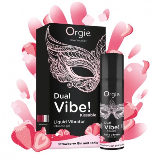 Съедобный жидкий вибратор Dual Vibe! со вкусом клубничного джина с тоником - 15 мл. - ORGIE - купить с доставкой в Северске