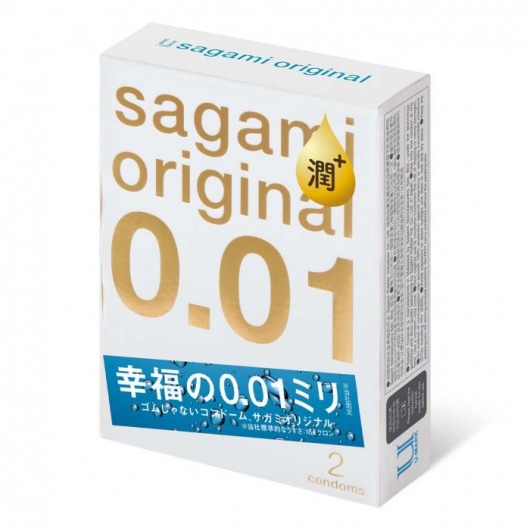 Увлажнённые презервативы Sagami Original 0.01 Extra Lub - 2 шт. - Sagami - купить с доставкой в Северске